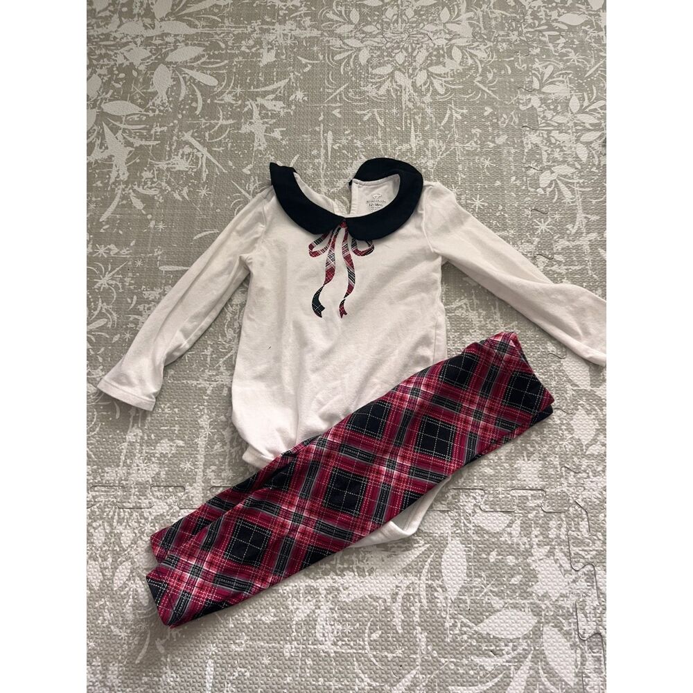 Christmas Outfit Set Koala Baby Size 12-18 Months with Peterpan Collar